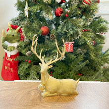 Load image into Gallery viewer, 3D Printed Golden Christmas Reindeer Christmas Decorations Ornament