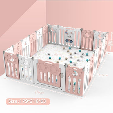 Baby Playpen Kids Play Pen Safety Gate Fence 216 x 179cm