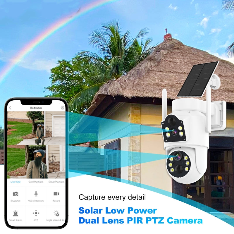 Dual Lens Solar WiFi Security Camera