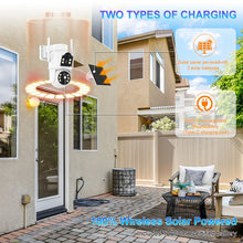 Load image into Gallery viewer, Dual Lens Solar WiFi Security Camera