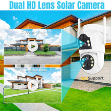 Load image into Gallery viewer, Dual Lens Solar WiFi Security Camera