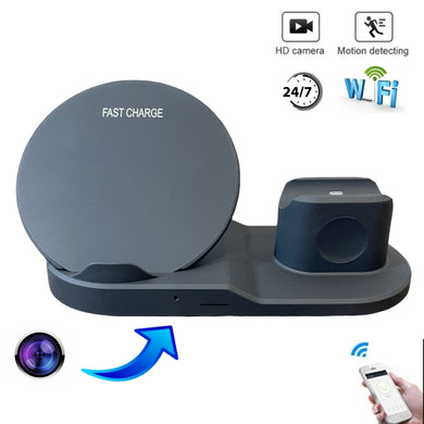 HD 1080P Wifi Hidden Spy Camera 4 in 1 Charging Station