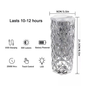 Rechargeable LED Crystal Lights Touch Control