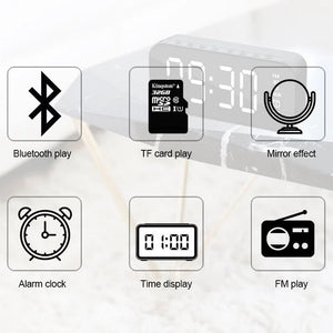 Mirror Alarm Clock Bluetooth Speakers