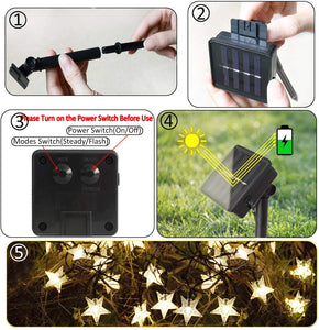 50 LED Star String Solar Lights