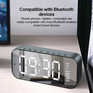 Mirror Alarm Clock Bluetooth Speakers