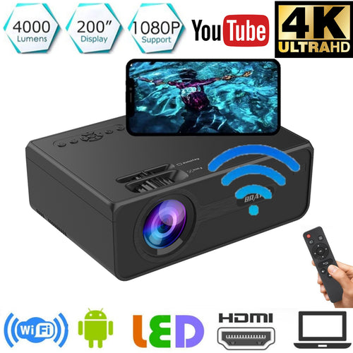 HD Projector with WiFi Screen Mirror