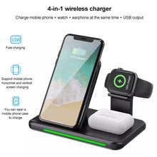 Load image into Gallery viewer, Fast iPhone Android Wireless Charger 4 in 1