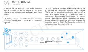 AOE AIR STERILIZER APPLICABLE / Product Effective Against COVID-19