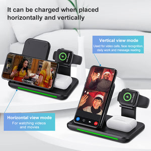 Fast iPhone Android Wireless Charger 4 in 1