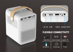 WiFi Bluetooth Projector 1080P With Rechargeable Battery