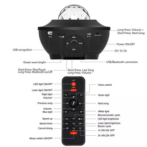 Galaxy LED Projector Lights Bluetooth Speakers