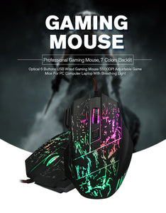 New 5500DPI Color Changing LED Wired Gaming Mouse For Pro Gamer Laptop Computer