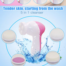 Load image into Gallery viewer, 5 in 1 Electric Body Face Wash Machine Cleaning Beauty Massager Brush Set