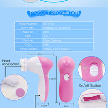 Load image into Gallery viewer, 5 in 1 Electric Body Face Wash Machine Cleaning Beauty Massager Brush Set