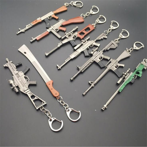 PLAYERUNKNOWNS BATTLEGROUNDS PUBG Gun Model Cosplay KeyChain Accessories