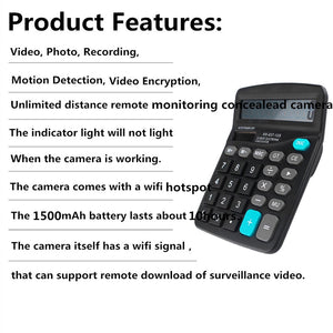 Hidden WiFi Spy Camera Calculator 1080P