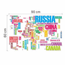 Load image into Gallery viewer, World map color letters wall stickers