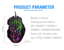 Load image into Gallery viewer, New 5500DPI Color Changing LED Wired Gaming Mouse For Pro Gamer Laptop Computer