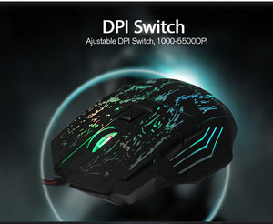 New 5500DPI Color Changing LED Wired Gaming Mouse For Pro Gamer Laptop Computer