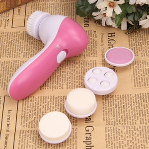 5 in 1 Electric Body Face Wash Machine Cleaning Beauty Massager Brush Set