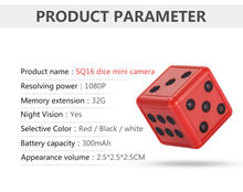 Load image into Gallery viewer, Dice Hidden Spy Camera 1080P HD