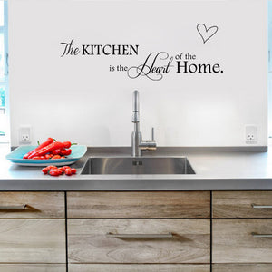 Kitchen is Heart of the Home Letter Pattern Wall Sticker Removable DIY wall art