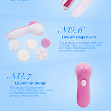 Load image into Gallery viewer, 5 in 1 Electric Body Face Wash Machine Cleaning Beauty Massager Brush Set