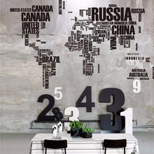 Load image into Gallery viewer, World map black letters wall stickers