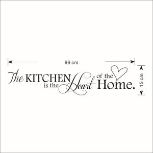 Kitchen is Heart of the Home Letter Pattern Wall Sticker Removable DIY wall art