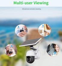 Load image into Gallery viewer, Solar Powered PTZ WiFi Security Camera 1080P