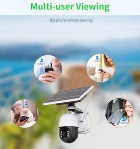 Solar Powered PTZ WiFi Security Camera 1080P