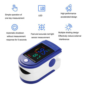 Fingertip Blood Oxygen Monitor Pulse Oximeter Meter